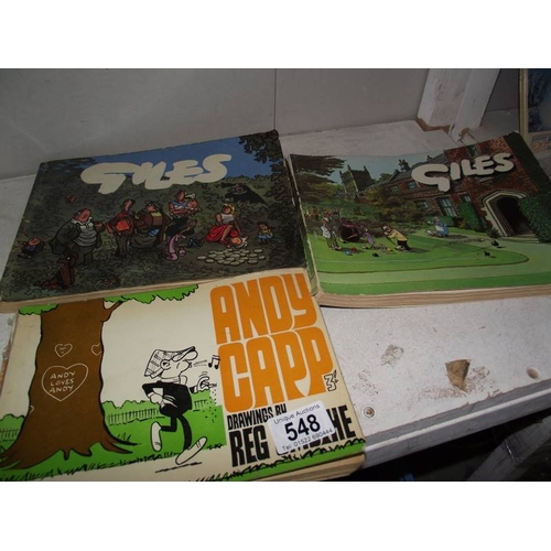 548 - A quantity of Giles books and an Andy Capp book.