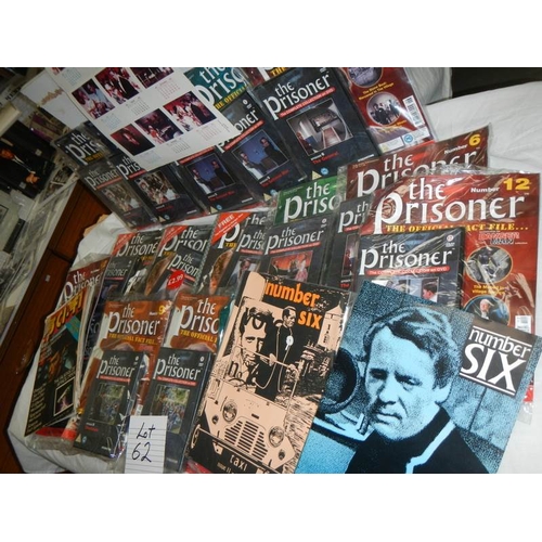 62 - A large quantity of book etc., Mainly 'The Prisoner'.