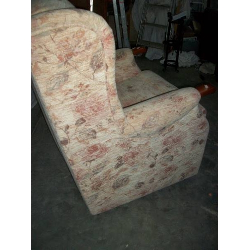 514 - A good mid to late 20th century armchair together with a matching recline/raise armchair, both in go... 