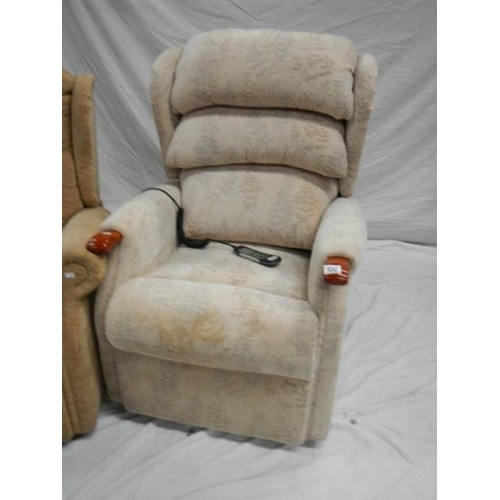 530 - 2 Celebrity single reclining chairs with controls. (one in need of recovering).