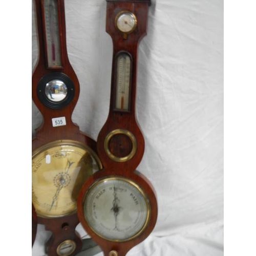 535 - 3 Victorian banjo barometers in need of restoration.