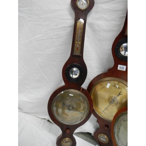 535 - 3 Victorian banjo barometers in need of restoration.