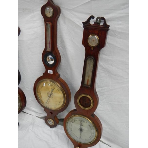 535 - 3 Victorian banjo barometers in need of restoration.