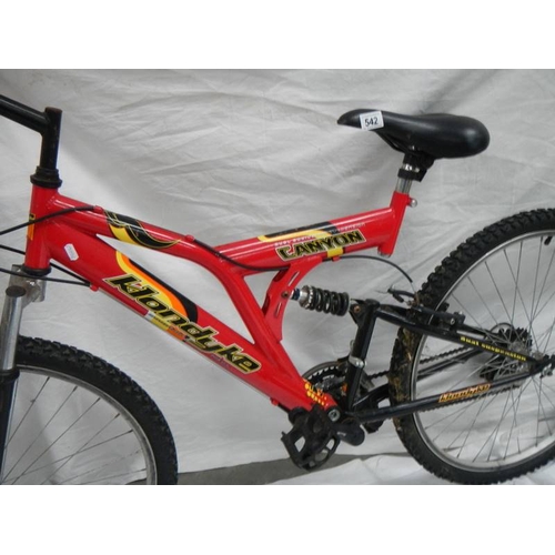 542 - A ''Klondike Canyon'' 18 speed mountain bike in good condition.