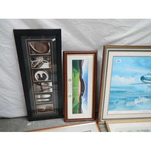 560 - 10 good framed and glazed prints.