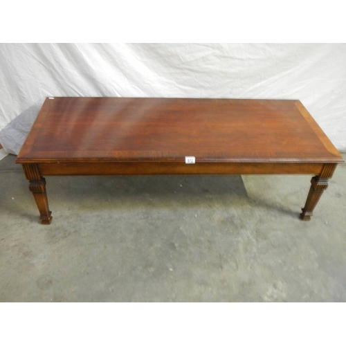 572 - An oak ''Long John'' coffee table in fine condition, L 75, W 65, H 42 cm.