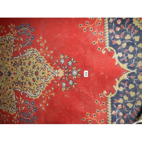 574 - A good mid 20th century carpet needs and good clean but otherwise in good condition, 3 m x 2.5 m.