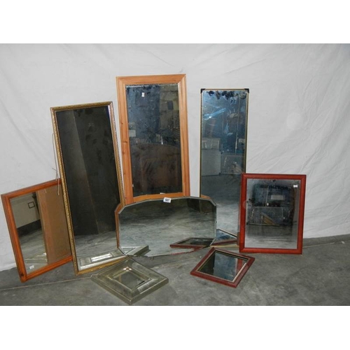 587 - 8 various sized mirrors, some new.