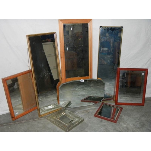 587 - 8 various sized mirrors, some new.