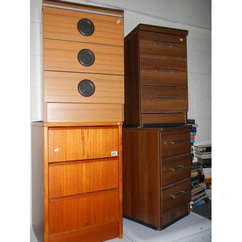 631 - A matching pair of bedside cabinets and 2 others.