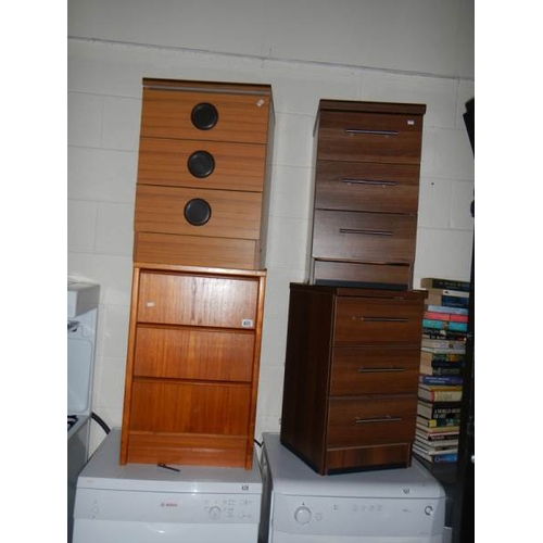 631 - A matching pair of bedside cabinets and 2 others.