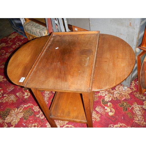 663 - A good mahogany drop leaf trolley with mahogany gallery.