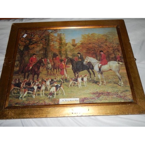 674 - A good mixed lot of pictures including set of 3 hunting prints etc.,