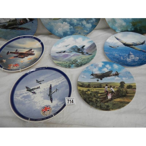 714 - 8 aircraft related collector's plates being 3 Coalport, 2 Royal Doulton and 3 Wedgwood.