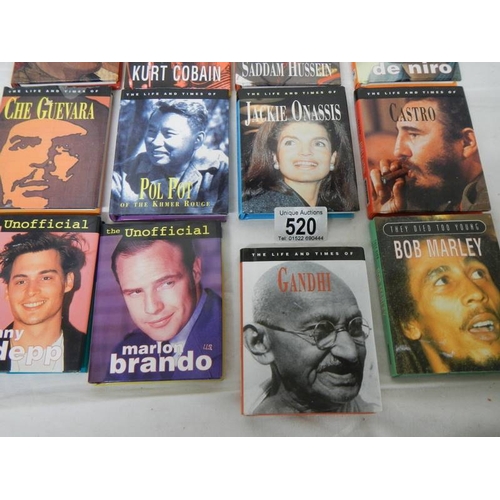 520 - 16 small books being biographies of famous people.