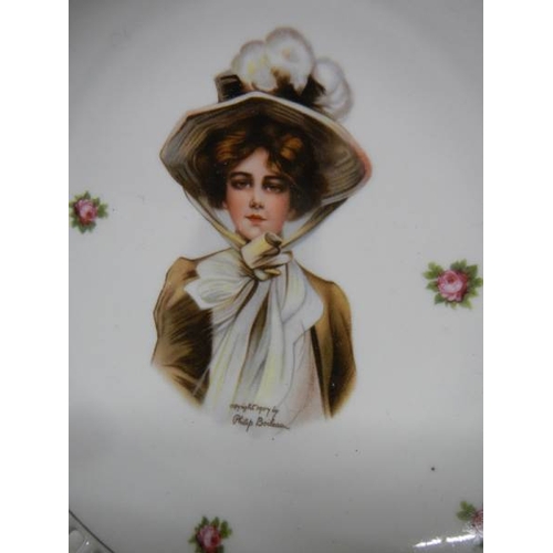 530 - A hand painted and signed dish, 26cm diameter, in good condition.