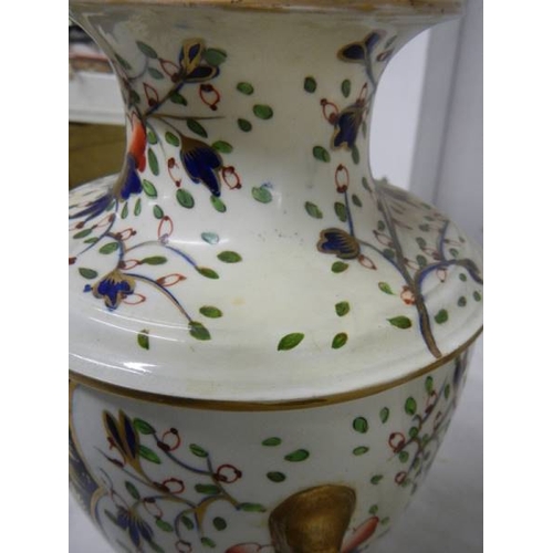 537 - A pair of Crown Derby style vases (heavily restored).