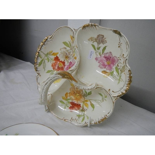 783 - A Limoges Hors d'ouvre dish and one other together with a 20 piece Adderley bone china tea set.