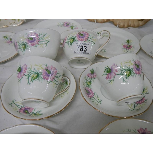 783 - A Limoges Hors d'ouvre dish and one other together with a 20 piece Adderley bone china tea set.