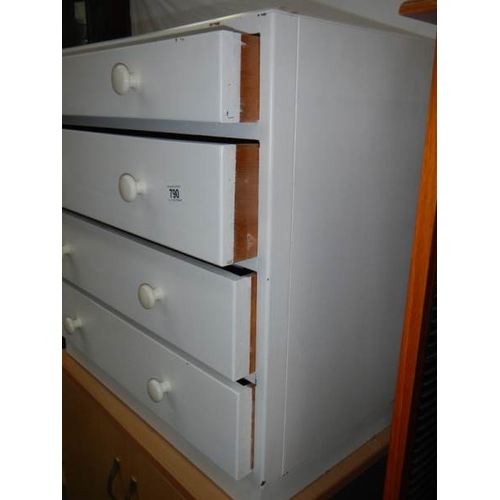 790 - A painted 4 drawer chest.