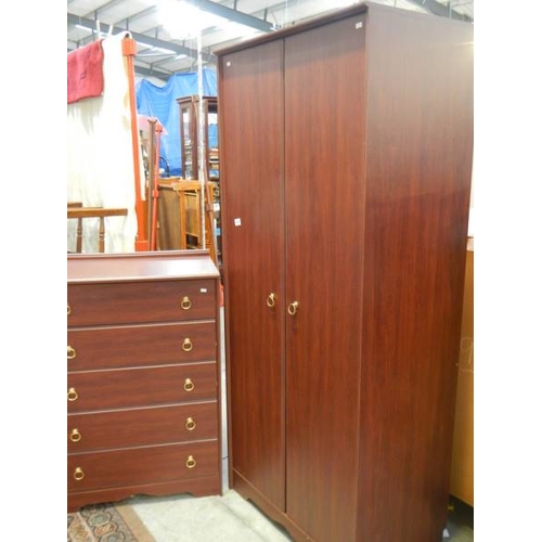 816 - A 2 door wardrobe and a 5 drawer chest, in good clean condition.