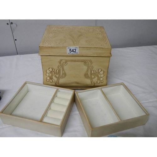 542 - A good quality Macintosh style jewellery box, 24 cm 2ide, 20 cm deep, 20 cm high.