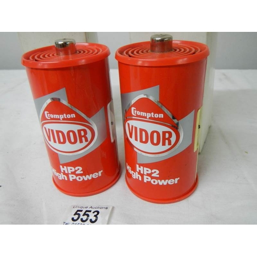 553 - 2 1960's novelty Vidor battery radios.