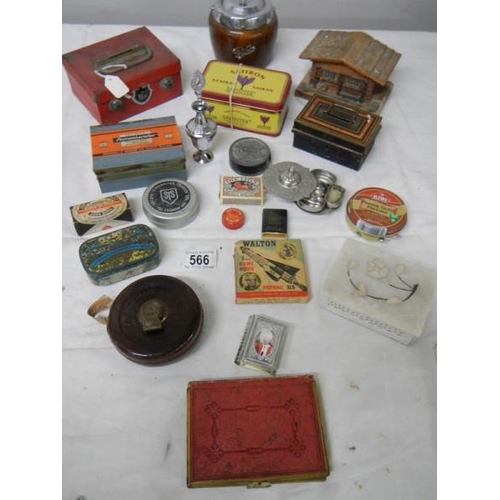 566 - An interesting lot including advertising items, boxes, Book of Common Prayer etc.,