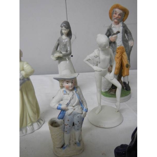 568 - A good lot of assorted figures including Coalport bisque Royal Ballet figure, 7 in total.