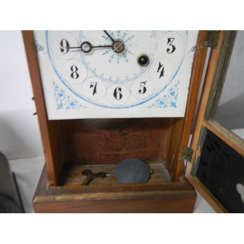 604 - 2 old mantel clocks for spare or repair although springs ok.