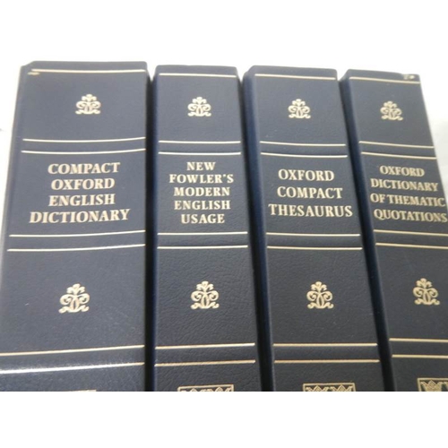 607 - A set of 4 gilded edge Oxford Dictionaries.