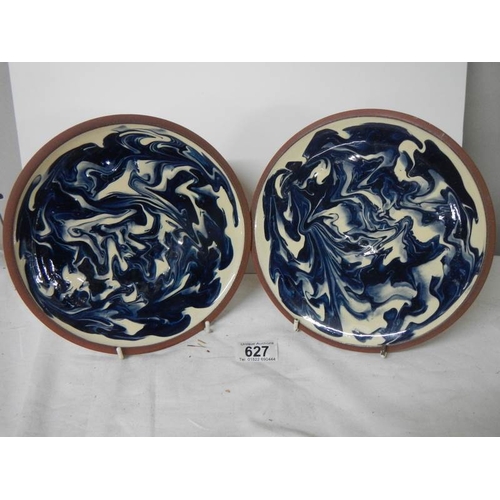 627 - A pair of studio pottery dishes marked Wetherigg Penrith.