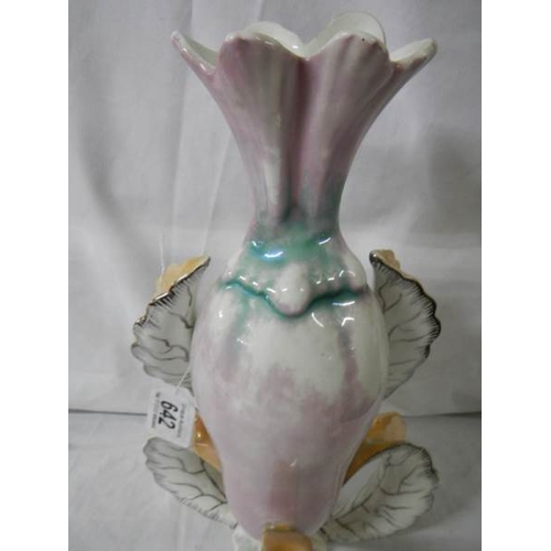 642 - An unusual mid 20th century scrolly leg vase, in good condition, 35 cm tall.