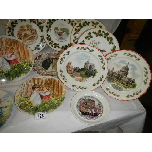 728 - A quantity of collector's plates including Wedgwood, (some with boxes).