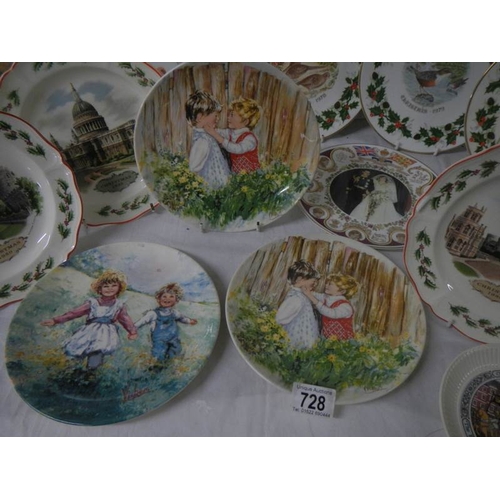 728 - A quantity of collector's plates including Wedgwood, (some with boxes).