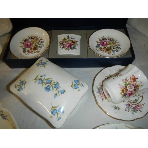 740 - A Worcester three piece set and a quantity of Crown Staffordshire china.