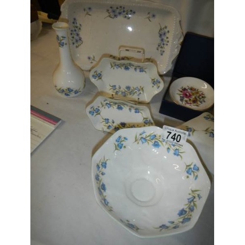 740 - A Worcester three piece set and a quantity of Crown Staffordshire china.