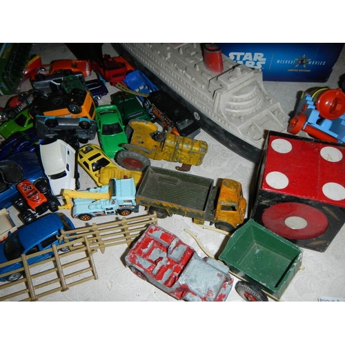 753 - A good lot of play worn cars, toys, a Sergei Obi-Wan 40 years limited edition Star wars meercat and ... 