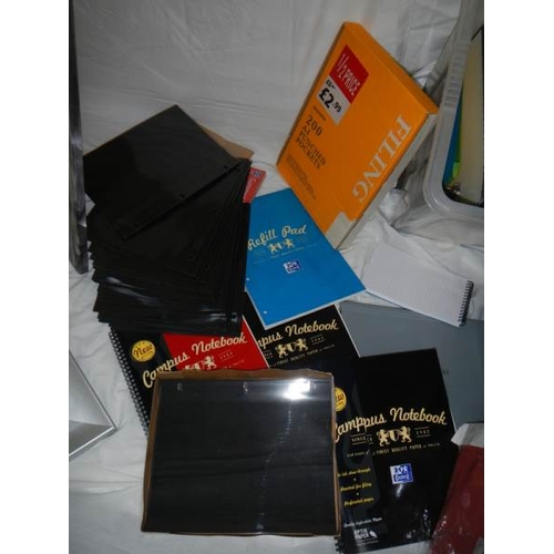 789 - A good large lot of office stationary including folders, pens, pads etc and a collection of vintage ... 