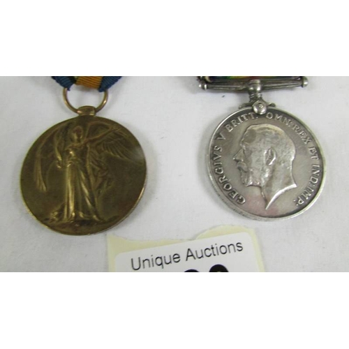 123 - 2 WW1 medals dedicated to G-89416 Pte. W W Mack, Middlesex Regiment.