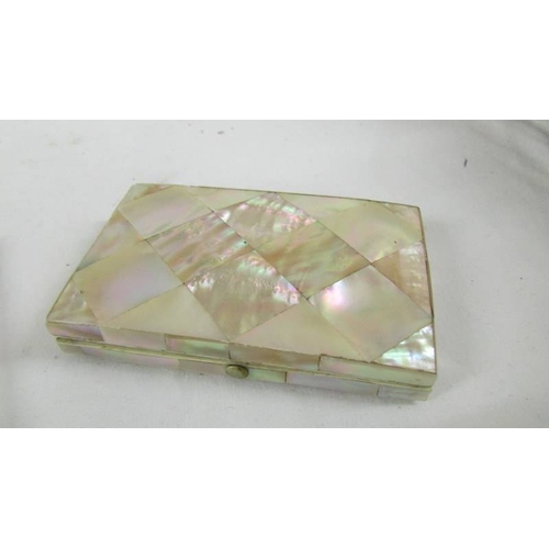 145 - 2 19th century mother of pearl card cases.