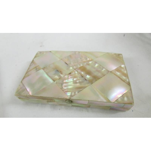 145 - 2 19th century mother of pearl card cases.