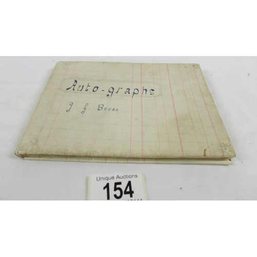 154 - An autograph with 1946/47 cricket related signatures including Hammond, Woolley, Hardstaff and South... 