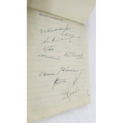 154 - An autograph with 1946/47 cricket related signatures including Hammond, Woolley, Hardstaff and South... 