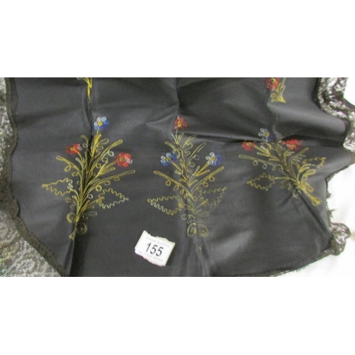 155 - A Victorian embroidered lace maids apron.