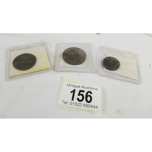 156 - A George 1 1724 half penny, A George III 1806 EF farthing and a Lundy 1929 one puffin coin, all Iris... 