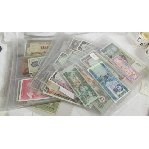 162 - 58 foreign bank notes.