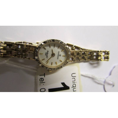178 - A 9ct gold ladies wrist watch.