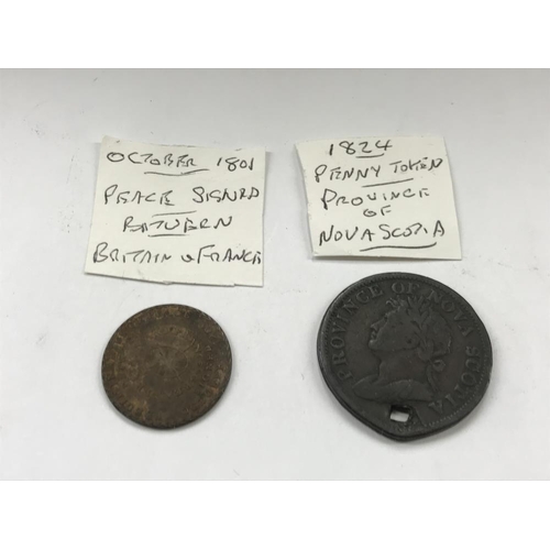 163 - A selection of old tokens, pennies and half pennies.