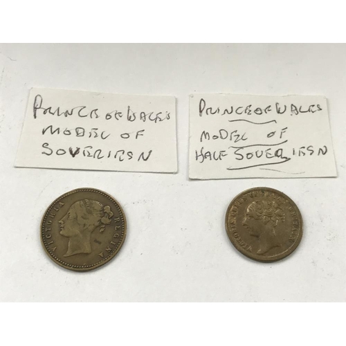 163 - A selection of old tokens, pennies and half pennies.